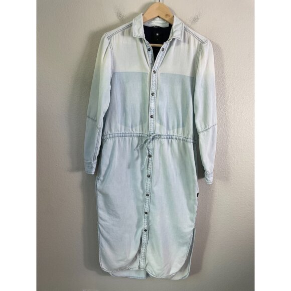G-STAR RAW Womens Small Modern Arc 3D Shirt Light Wt Luda Denim Dress - Picture 8 of 16